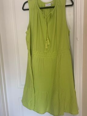 Belle by Kim Gravel Lime Green Sleeveless Summer Dress 2X